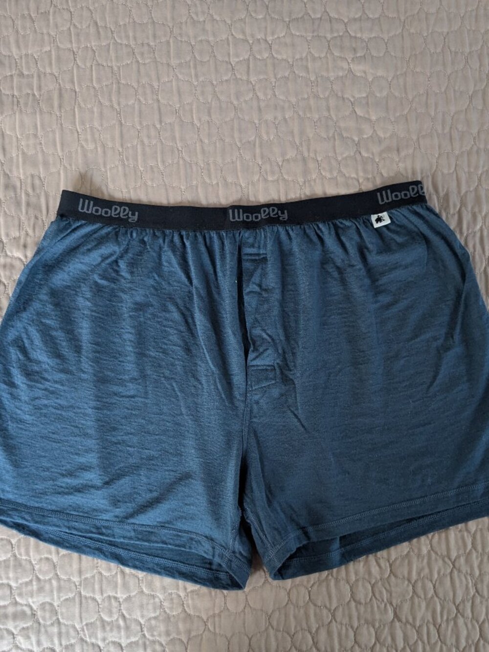 Woolly Everyday Mens Boxer Briefs Underwear Size XL Navy Blue Merino Wool Flaw